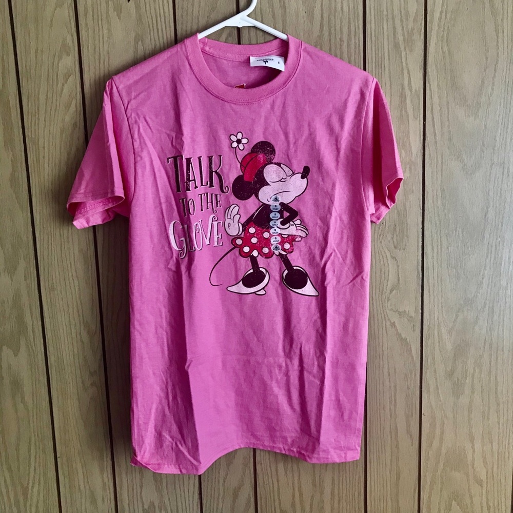 Talk to the Glove Minnie Mouse Pink Tshirt